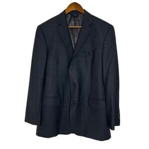 Brooks Brothers Men's Blazer 42R Gray Stretch Wool Blend Two-Button Jacket